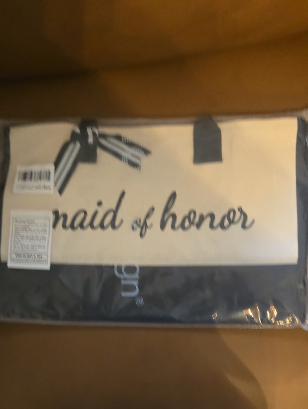 Maid of Honor Bag - White and Black Travel Pouch